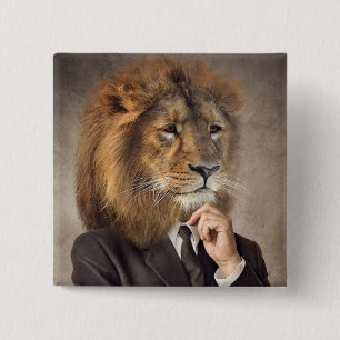 Chapa Cuadrada Retrato de un león
