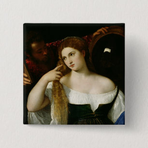 Chapa Cuadrada Retrato de una mujer en su retrete, 1512-15