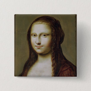 Chapa Cuadrada Retrato de una mujer inspirada por la Mona Lisa