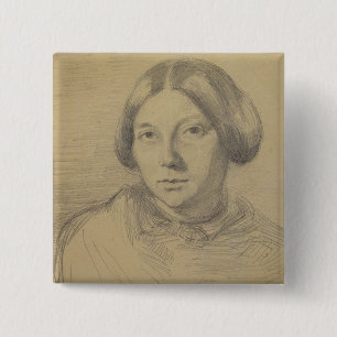 Chapa Cuadrada Retrato de una mujer, posiblemente George Sand