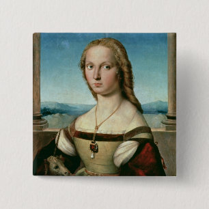 Chapa Cuadrada Retrato de una señora con un unicornio, c.1505-6