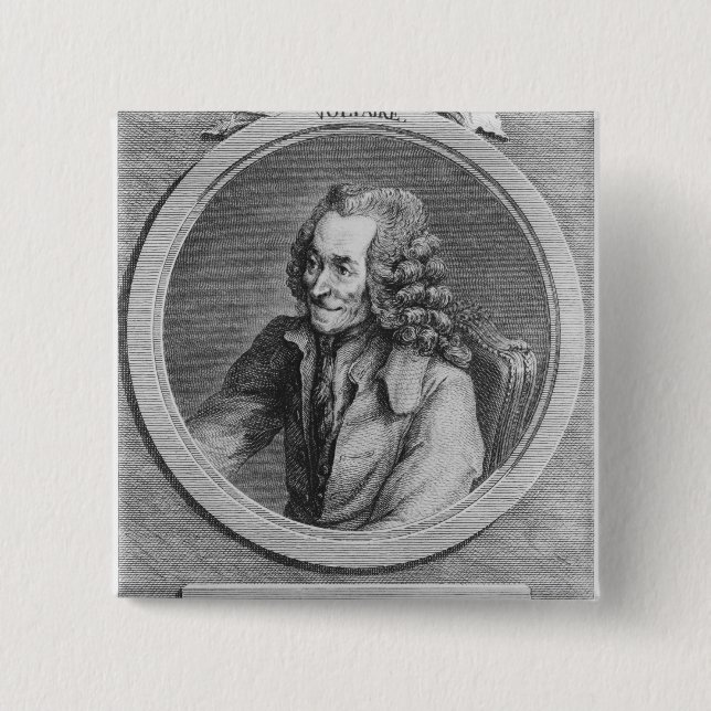 Chapa Cuadrada Retrato de Voltaire, de un dibujo (Anverso)