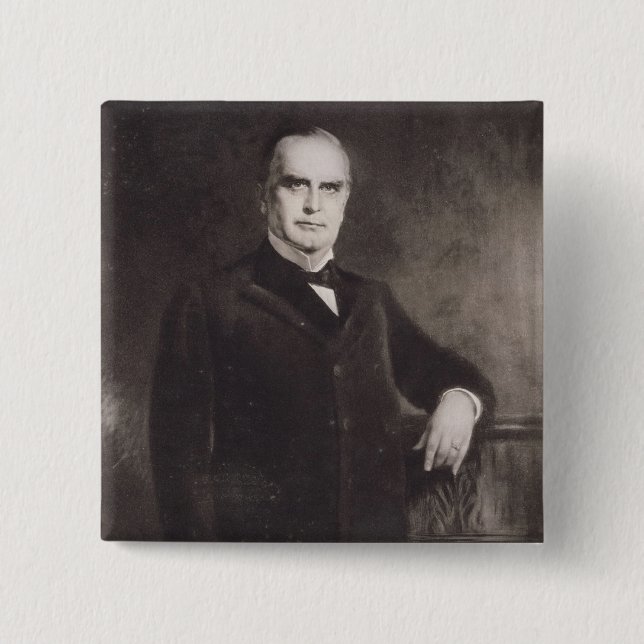 Chapa Cuadrada Retrato de William McKinley (litho) (Anverso)