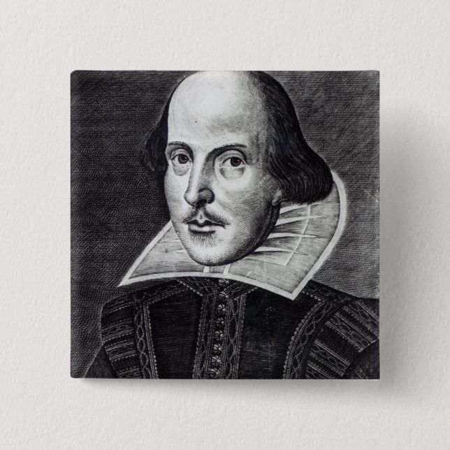 Chapa Cuadrada Retrato de William Shakespeare (Anverso)
