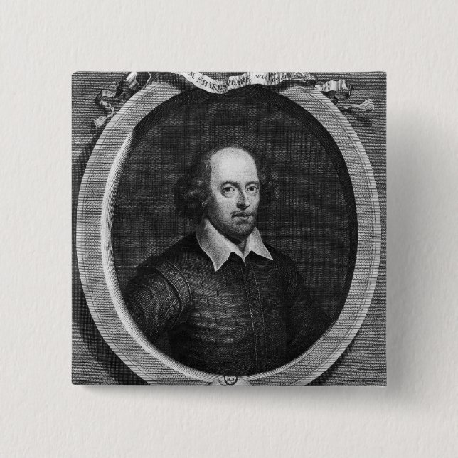 Chapa Cuadrada Retrato de William Shakespeare 1719 (Anverso)