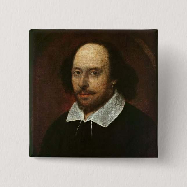 Chapa Cuadrada Retrato de William Shakespeare c.1610 (Anverso)