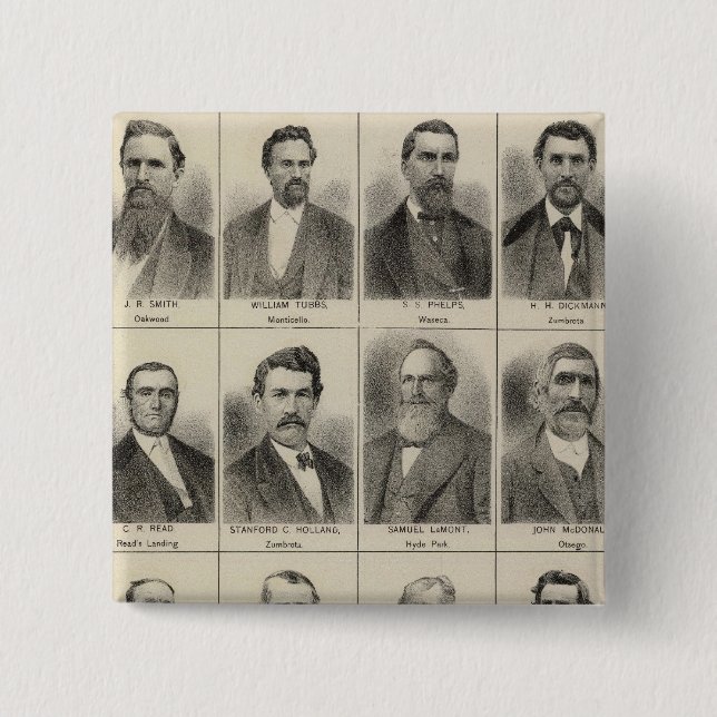 Chapa Cuadrada Retrato del agricultor Frank Meachum, Minnesota (Anverso)