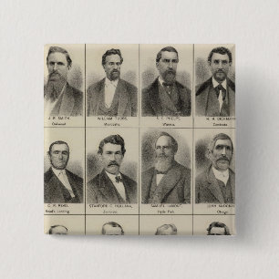 Chapa Cuadrada Retrato del agricultor Frank Meachum, Minnesota