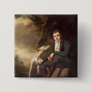 Chapa Cuadrada Retrato del sir Walter Scott y sus perros