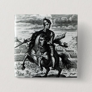 Chapa Cuadrada Retrato ecuestre de Oliver Cromwell