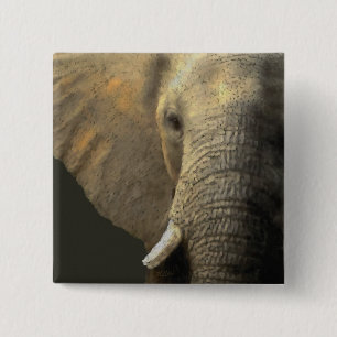 Chapa Cuadrada Retrato elefante