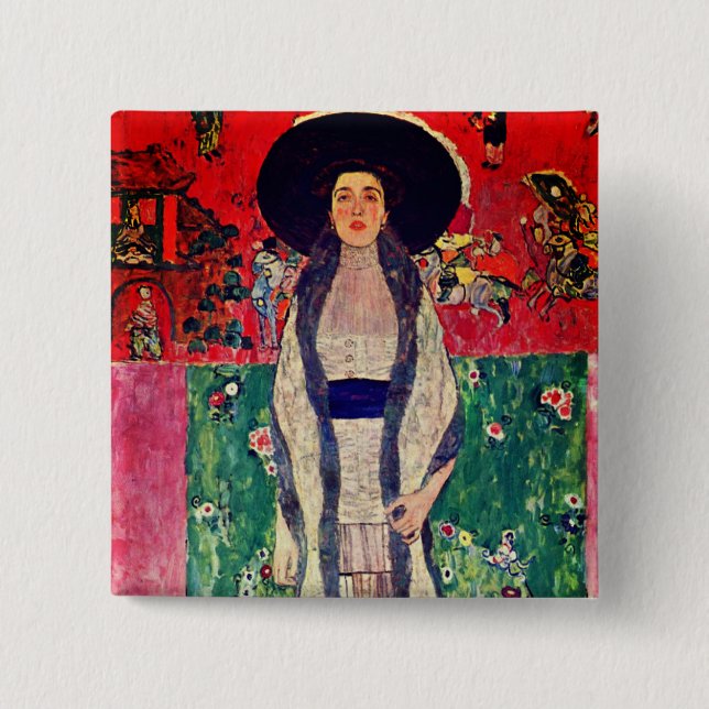 Chapa Cuadrada Retrato Gustav Klimt de Adele Bloch-Bauer II (Anverso)