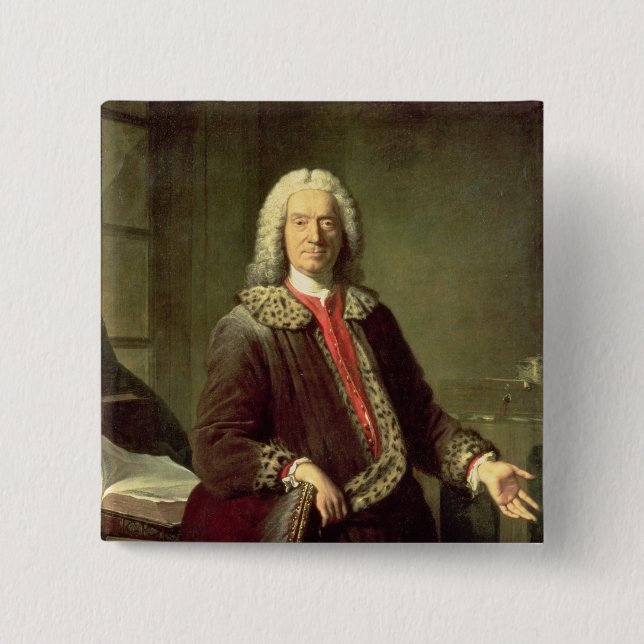 Chapa Cuadrada Retrato Prosper Jolyot de Crebillon, 1746 (Anverso)