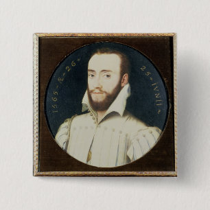Chapa Cuadrada Retrato T34055 de un caballero barbudo, envejecido