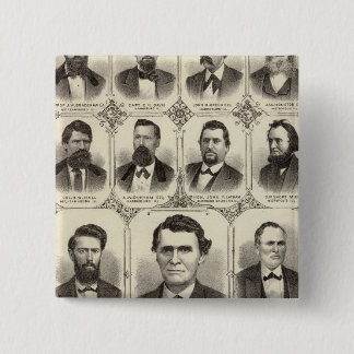 Chapa Cuadrada Retratos de John C Hall y Prof. JW Bradshaw