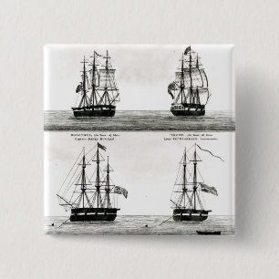 Chapa Cuadrada Retratos de los buques en la expedición polar