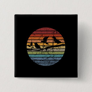 Chapa Cuadrada Retro de observación de aves