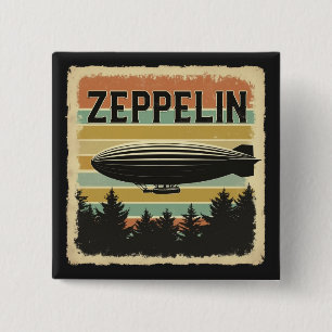 Chapa Cuadrada Retro Zeppelin Dirigible Airship Zepelin Zepplin