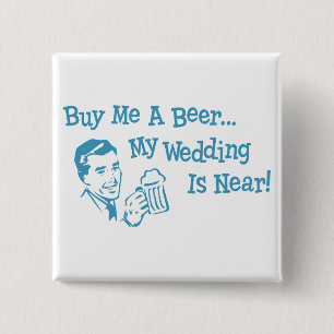 Chapa Cuadrada Retros azules me compran una cerveza que mi boda