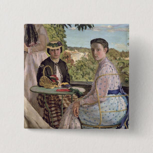 Chapa Cuadrada Reunión de familia, detalle de dos mujeres, 1867
