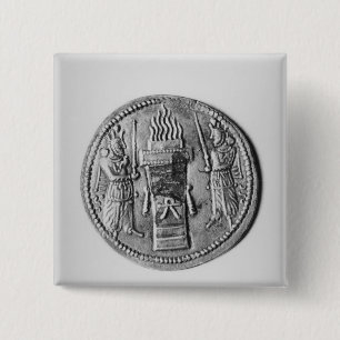 Chapa Cuadrada Revés de una moneda de Shapur II