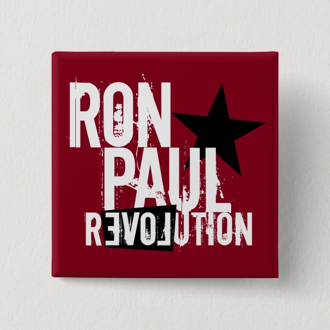 Chapa Cuadrada Revolución de Ron Paul (Anverso)