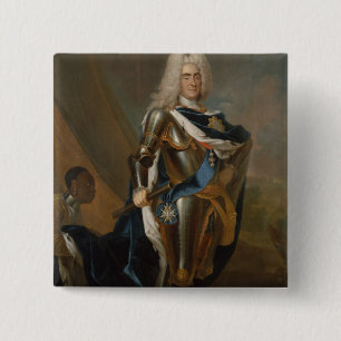 Chapa Cuadrada Rey Augustus II de Polonia, antes de 1730