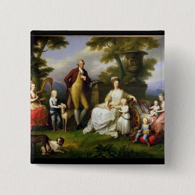 Chapa Cuadrada Rey de Fernando IV de Nápoles, y su familia (Anverso)