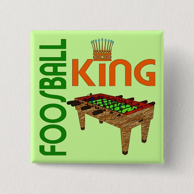 Chapa Cuadrada Rey de Foosball (Anverso)