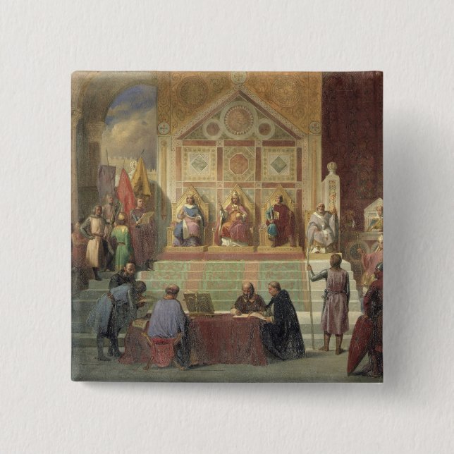 Chapa Cuadrada Rey de St. Louis de Francia (Anverso)