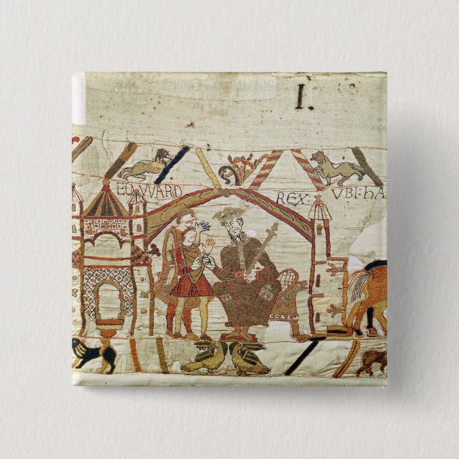 Chapa Cuadrada Rey Edward que da sus instrucciones al conde (Anverso)