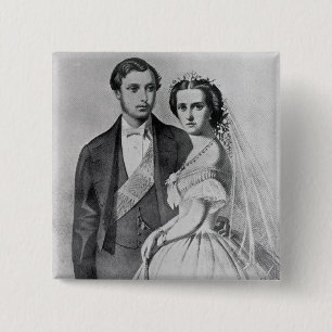 Chapa Cuadrada Rey Edward y reina Alexandra