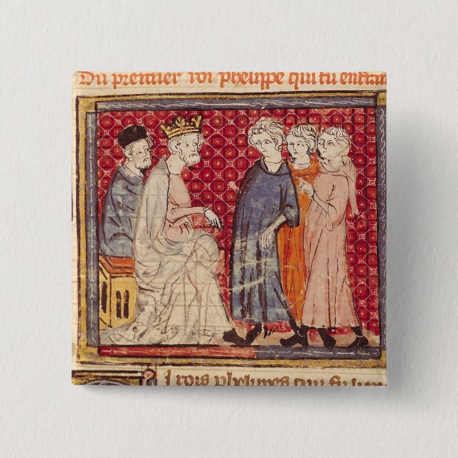 Chapa Cuadrada Rey Felipe I, Grandes Chroniques de Francia (Anverso)