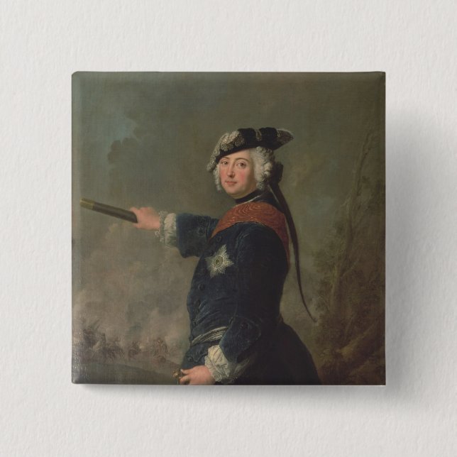 Chapa Cuadrada Rey Frederick II el grande de Prusia 1746 (Anverso)