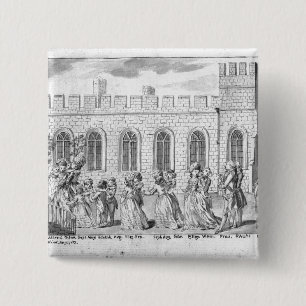 Chapa Cuadrada Rey George III y reina Charlotte