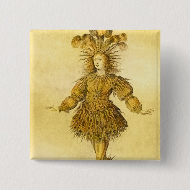 Chapa Cuadrada Rey Louis XIV de Francia (Anverso)