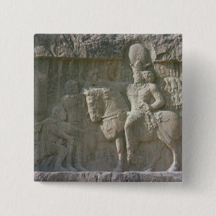 Chapa Cuadrada Rey Shapur I y valeriana Sassanian