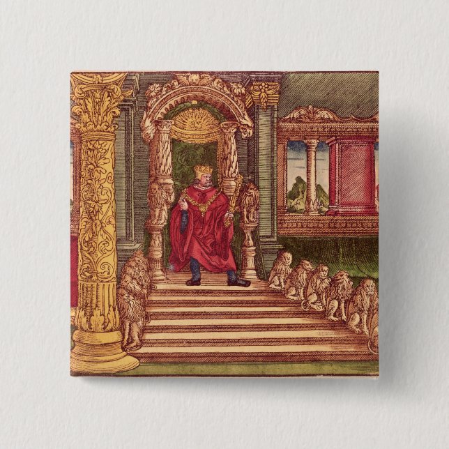 Chapa Cuadrada Rey Solomon en su trono, 1ra edición (Anverso)