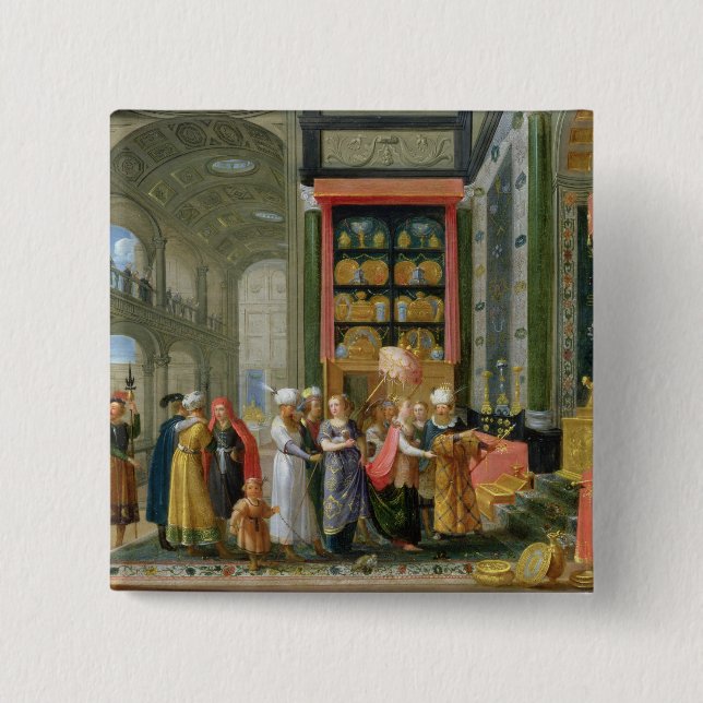 Chapa Cuadrada Rey Solomon y la reina de Sheba (Anverso)