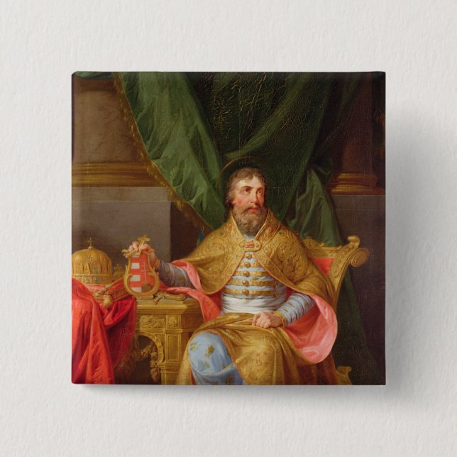 Chapa Cuadrada Rey Stephen (Anverso)