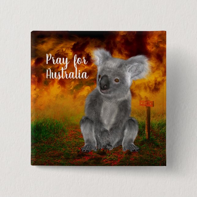 Chapa Cuadrada Rezar por Australia (Anverso)