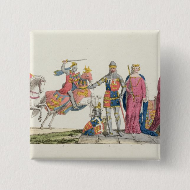 Chapa Cuadrada Richard el Lionheart, Juan de flaco, Edward III, (Anverso)