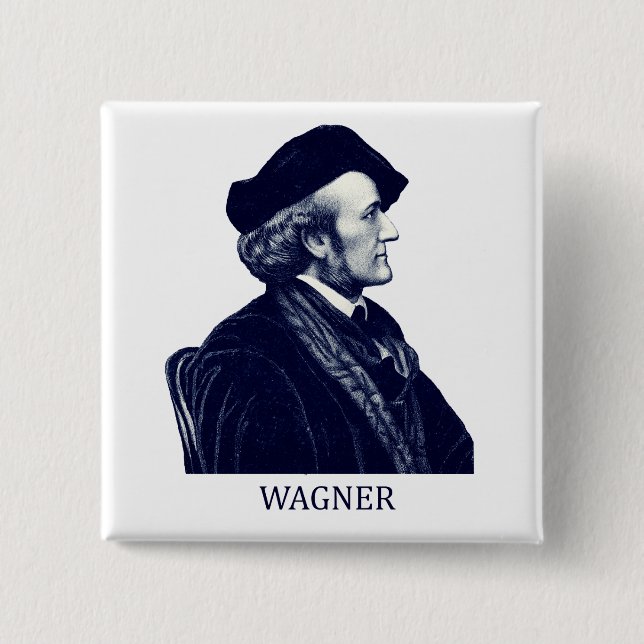 Chapa Cuadrada Richard Wagner, azul (Anverso)