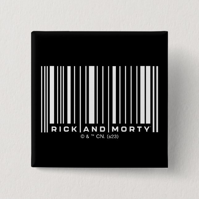 Chapa Cuadrada Rick and Morty Bar Code Graphic (Anverso)