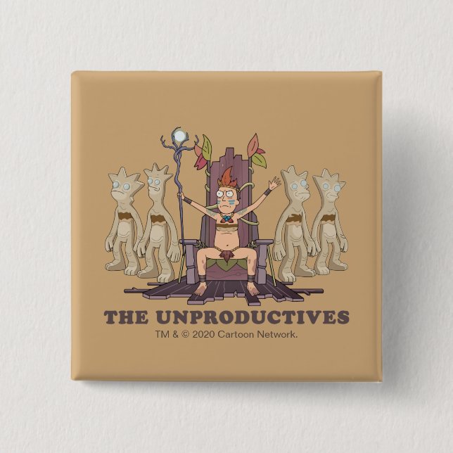 Chapa Cuadrada RICK AND MORTY™ | Los improductivos (Anverso)