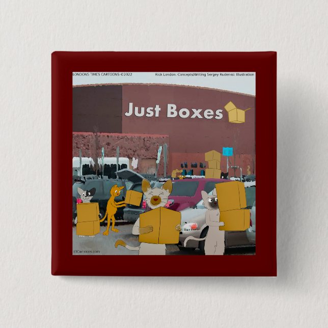 Chapa Cuadrada Rick London Big Box Stores Para Cats Comic (Anverso)