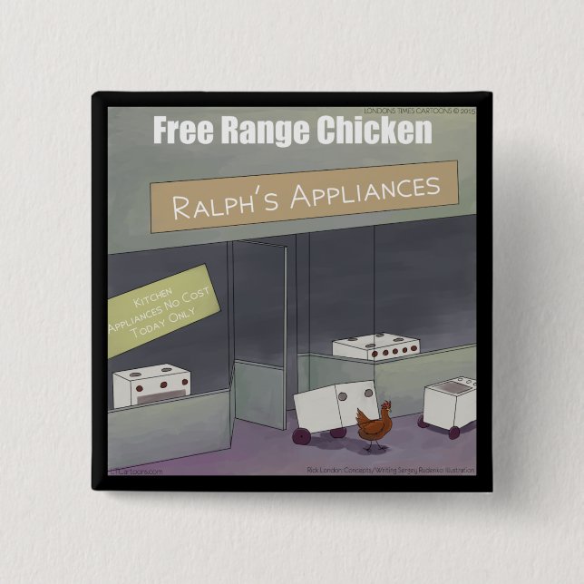 Chapa Cuadrada Rick London Funny Free Range Chicken (Anverso)