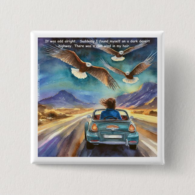 Chapa Cuadrada Rick London Manejando En El Oscuro Cómico Gracioso (Anverso)