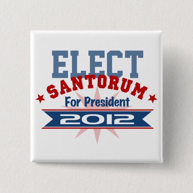Chapa Cuadrada Rick Santorum 2012 (Anverso)
