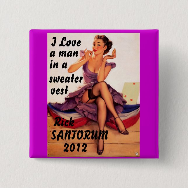 Chapa Cuadrada Rick Santorum 2012 (Anverso)